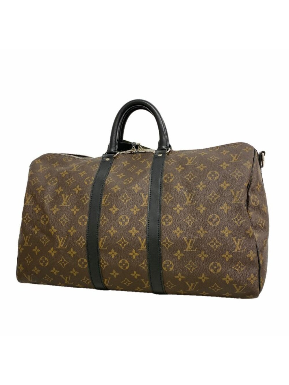 Louis Vuitton Boston Bag Monogram Macassar Keepall Bandouliere 45 Brown Black
